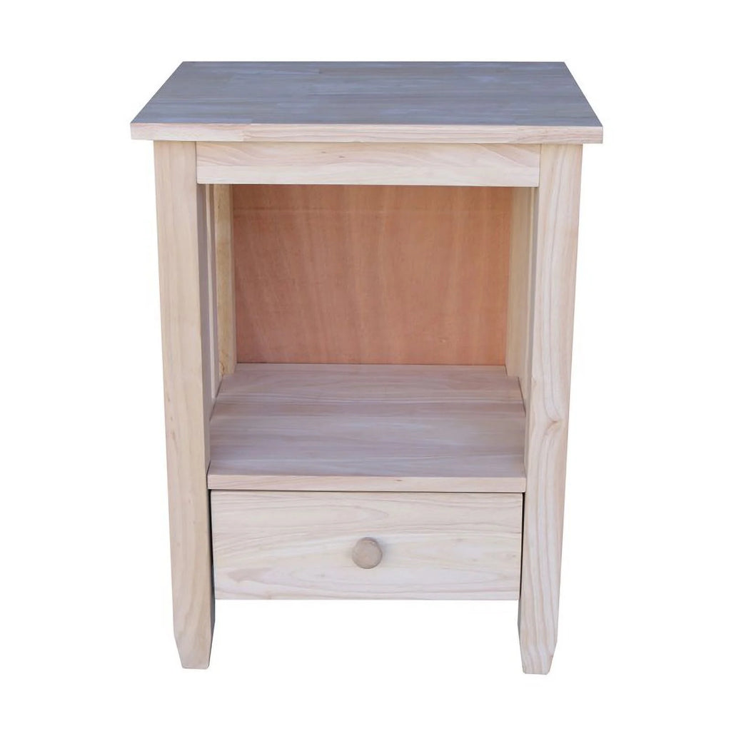 Solid Wood Unfinished End Table with Drawer D544162