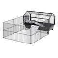 Rolling Metal Small Animal Hutch Cage with Main House and Run O704