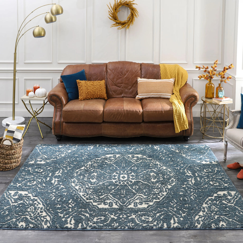 Blue 5' x 8' Area Rug Z482889