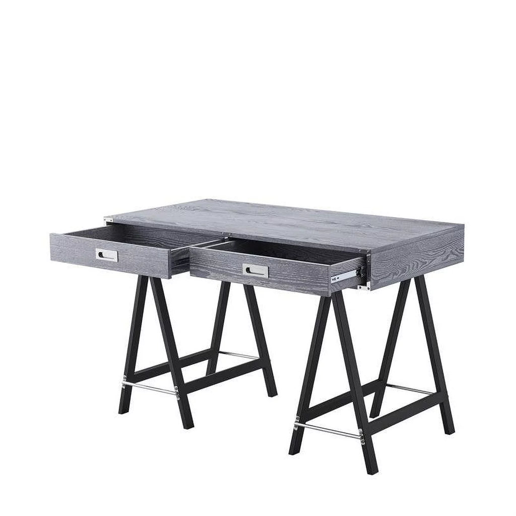Gray 2-Drawer Wood Writing Desk A4246