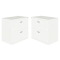 White 2 Drawer Metal Filing Cabinet Set of 2 H717605