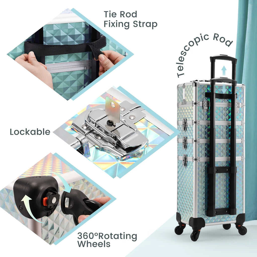 Large Rolling Makeup Train Case O384019