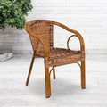 Brown Rattan Patio Chair with Dark Red Frame G4901