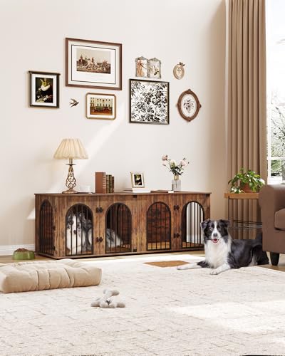 71" Wooden Dog Crate Furniture with Divider G15693