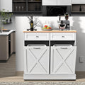 White 20 Gallon Wooden Tilt Out Trash Cabinet F616