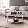 Mirrored Glass Round Coffee Table Set N929186