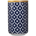 Nautical Blue Paw Lattice Print Ceramic Treat Canister U38208