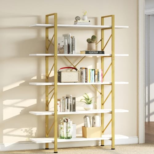 5 Tier Gold Bookshelf W669