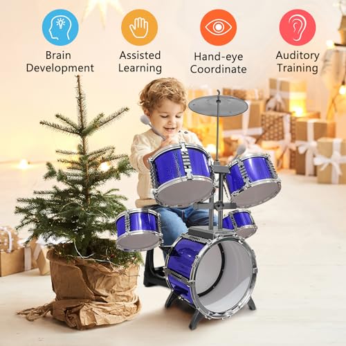5 Piece Kids Drum Set with Stool K6559