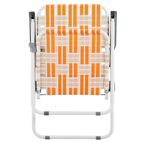 Set of 2 Yellow Webbed Folding Lawn Chair T3764