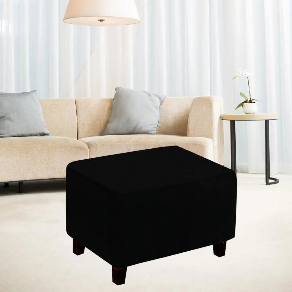 Black Rectangular Footrest V895