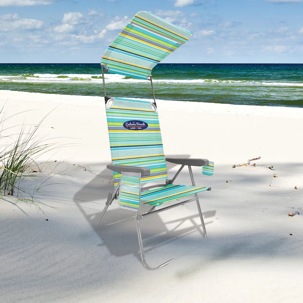 High Back Beach Chair with Canopy E122137