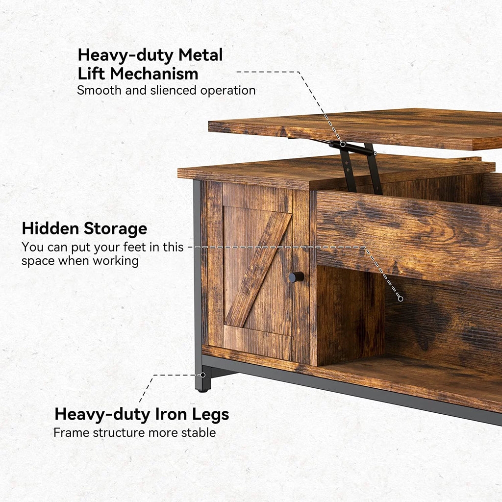 41.7" Lift Top Coffee Table with Storage Drawer Y847