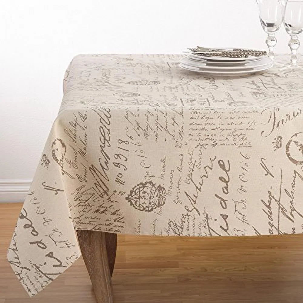 Old Fashioned Script Print Tablecloth Q38742