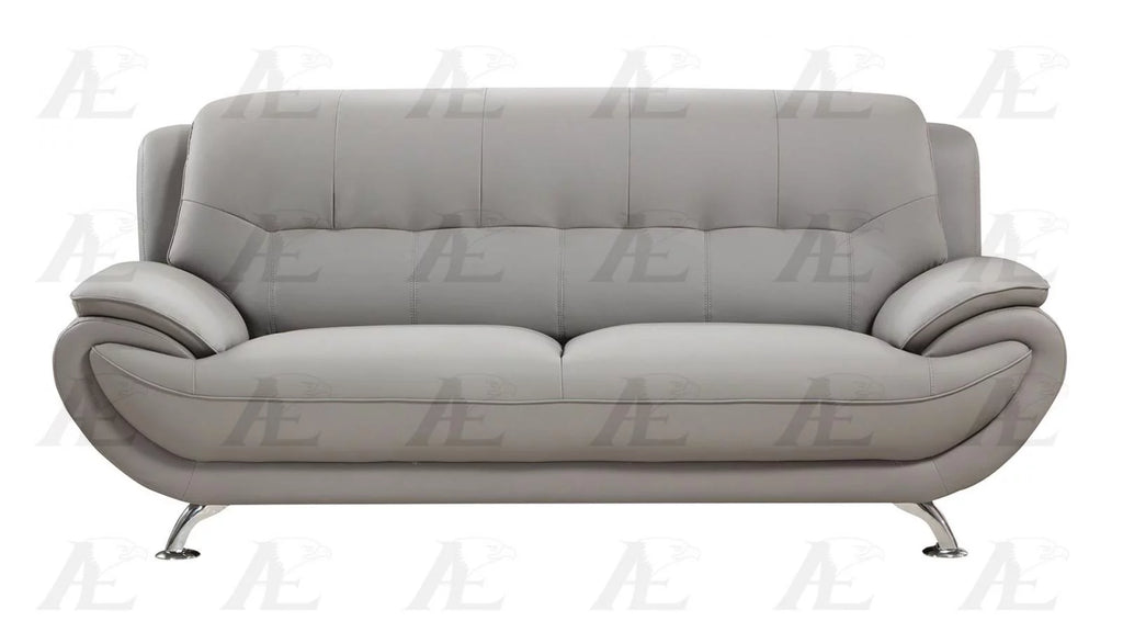 Gray Faux Leather Sofa and Loveseat Set 2Pcs N70484
