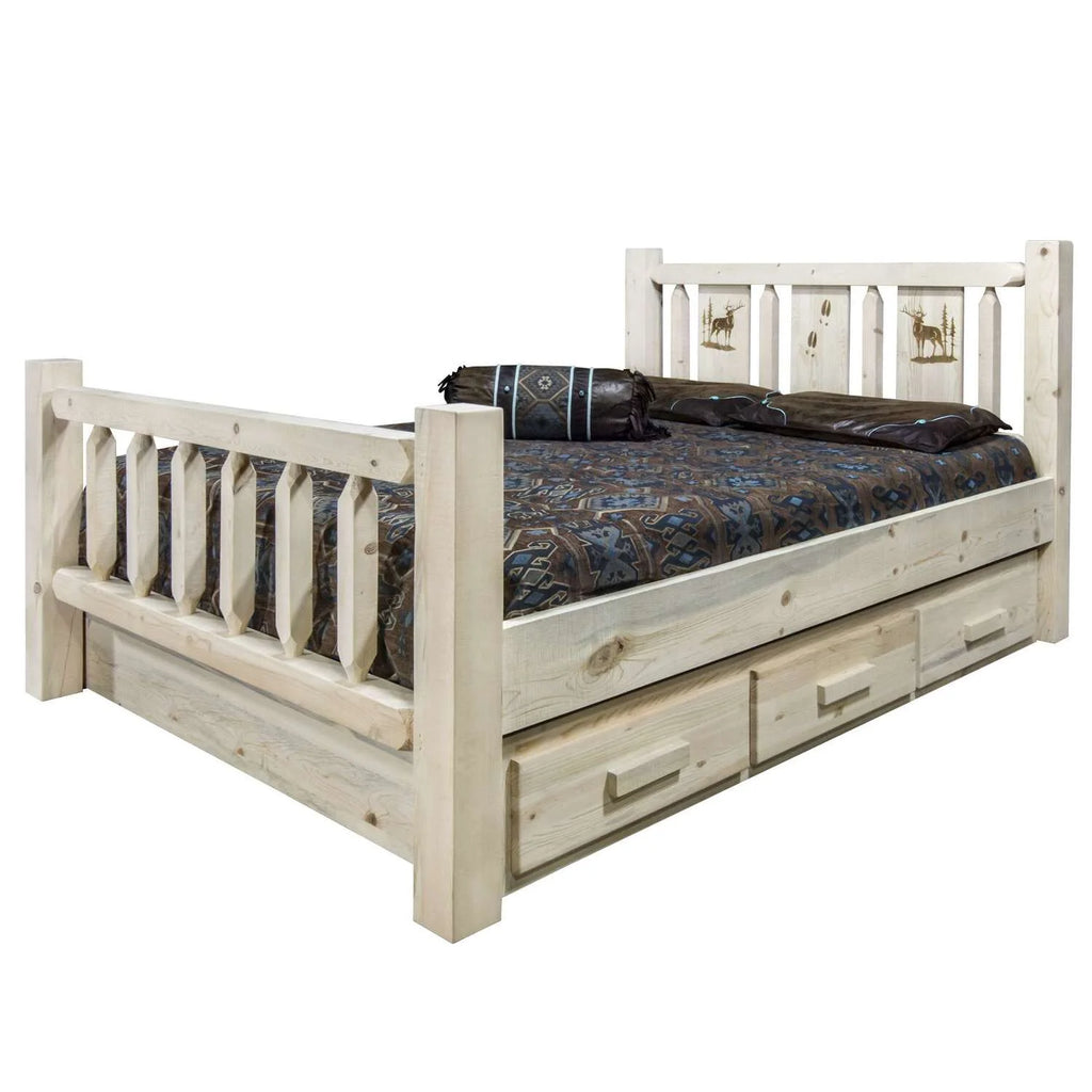 Solid Wood Twin Storage Bed V5455