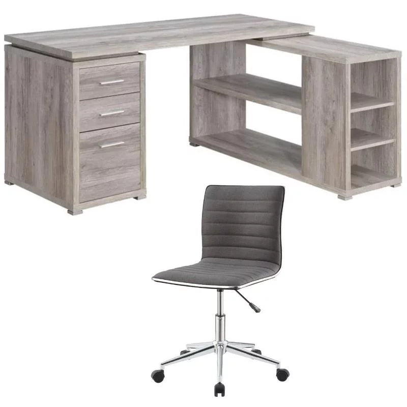 2 Piece L-Shaped Desk & Office Chair Set S68787