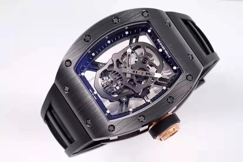 Skull Black Dial Black Bezel Black Rubber Strap Tourbillon Z728721