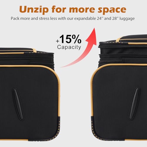 4 Piece Set Expandable Spinner Softshell Luggage S5379