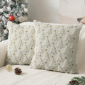 Dark Green Christmas Tree Pillow Covers 18 x 18 inch Set of 2 Plush Faux Fur I12057