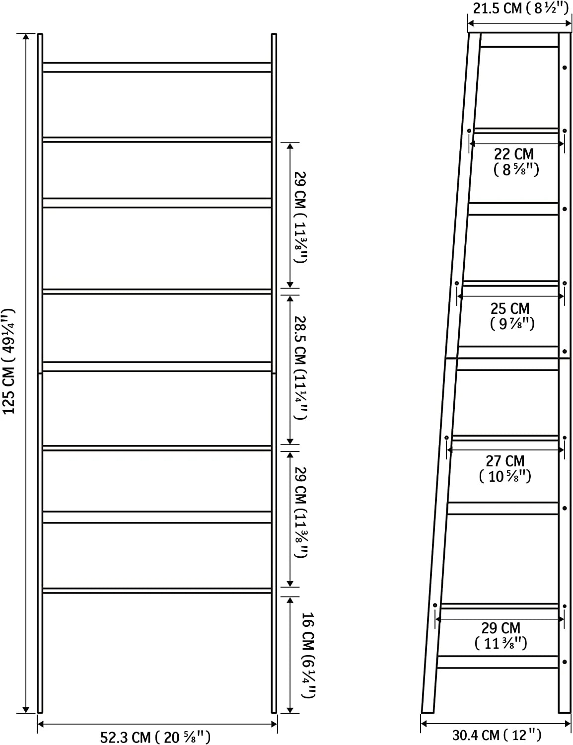 4 Tier Brown Bookshelf D844