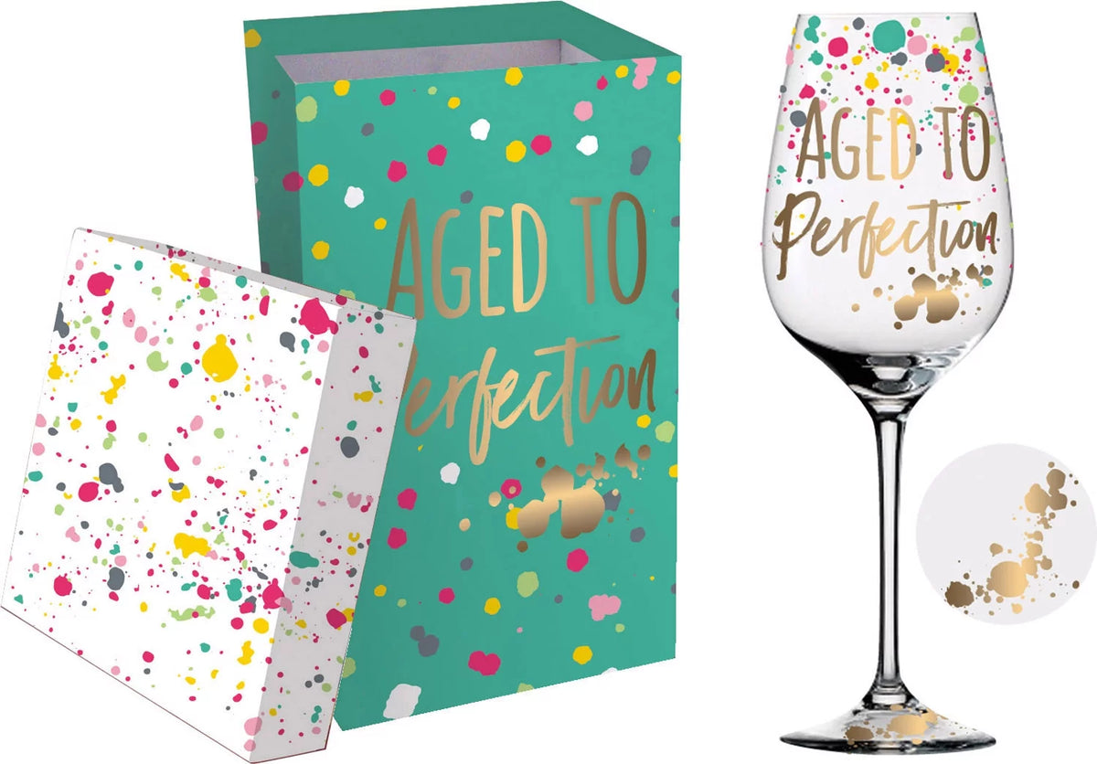 Wine Glass with Box 4 x 4 x 9 Inches D3164