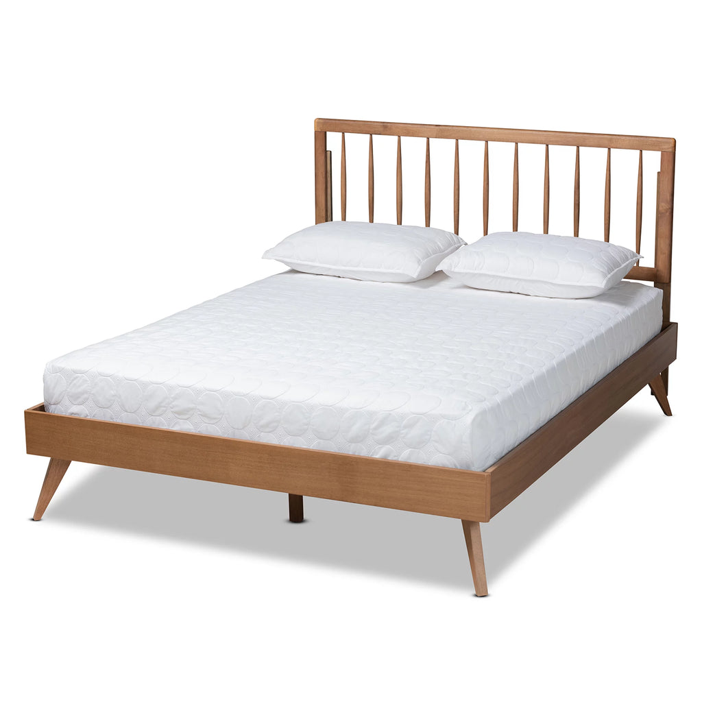 King Ash Walnut Wood Platform Bed G88202
