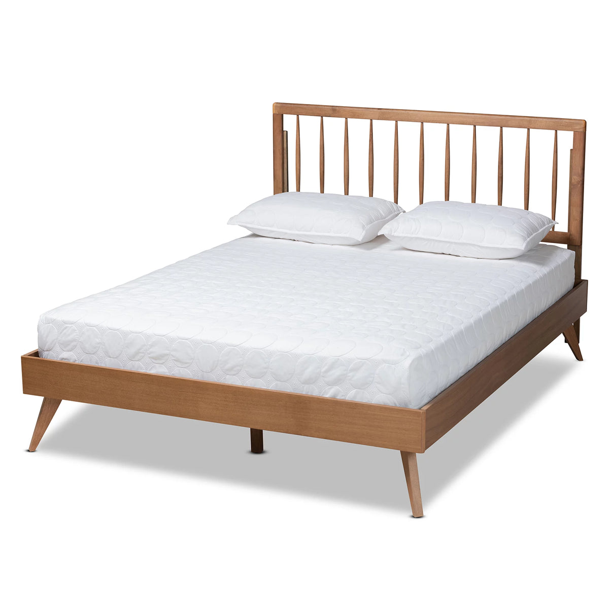 King Ash Walnut Wood Platform Bed G88202