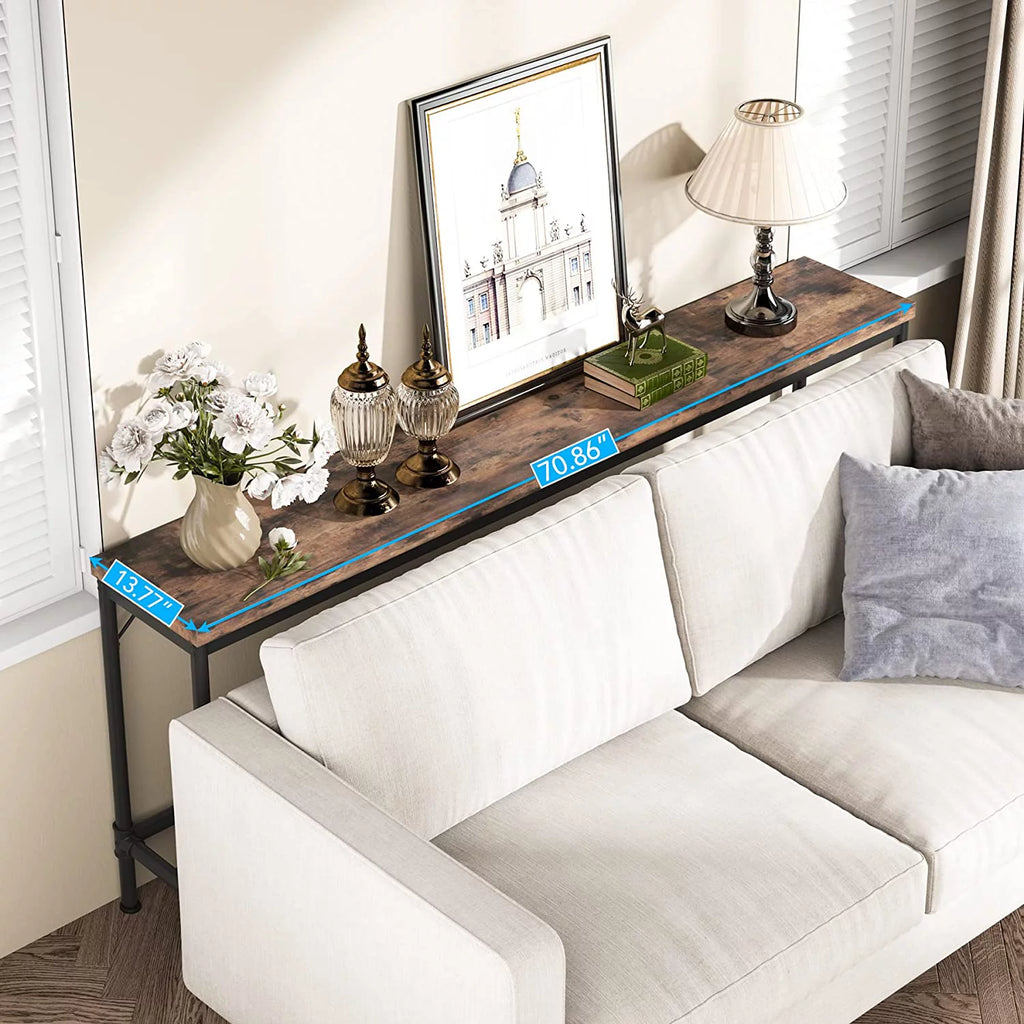 Rustic Brown Narrow Console Table X4975