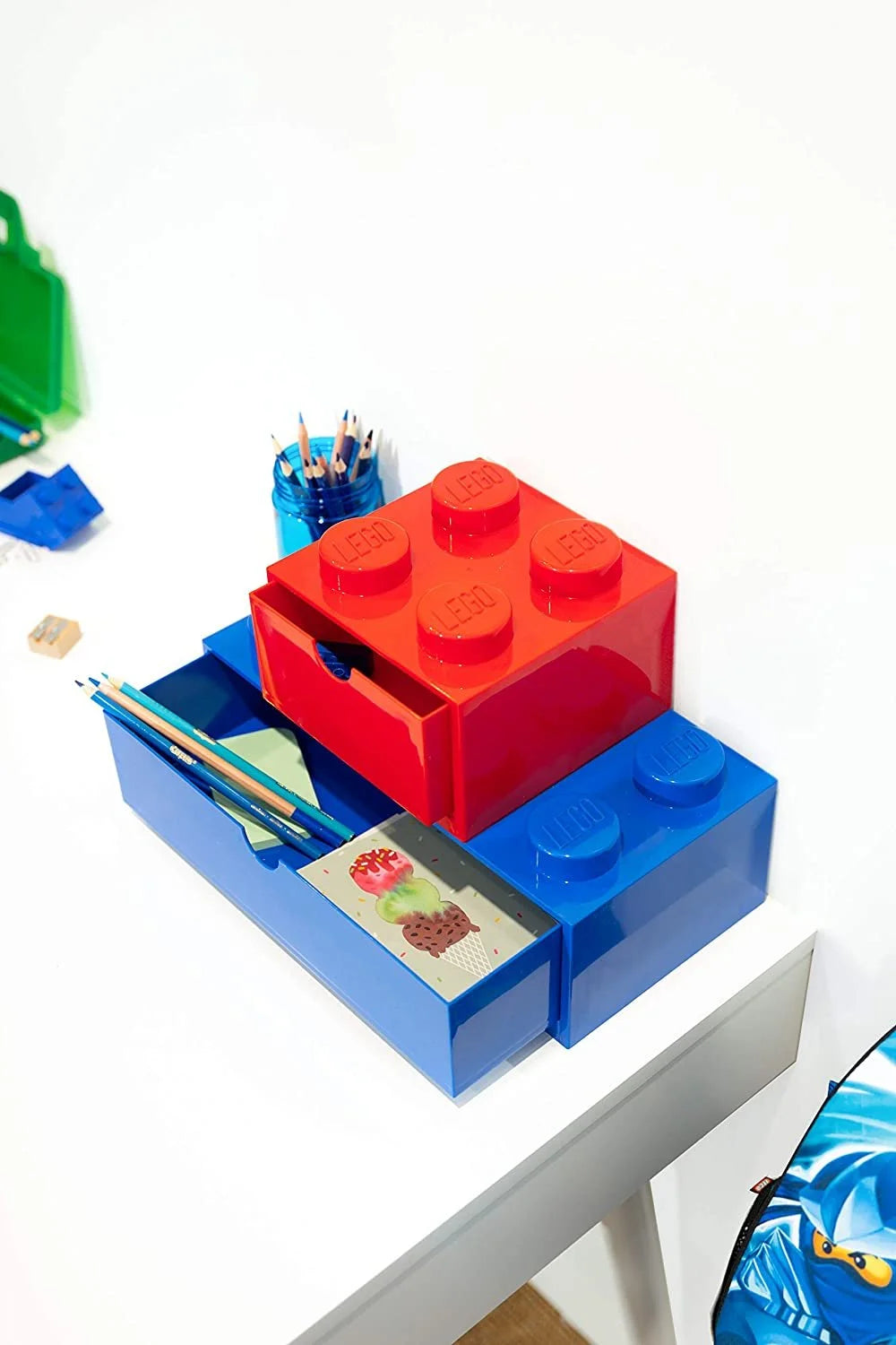 8 Stud Stackable Storage Brick Desk Drawer O801567