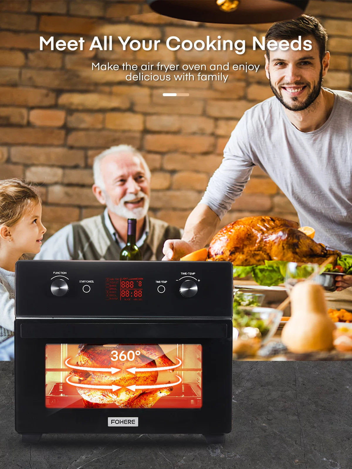 20QT Convection Air Fryer Toaster Oven Combo D587