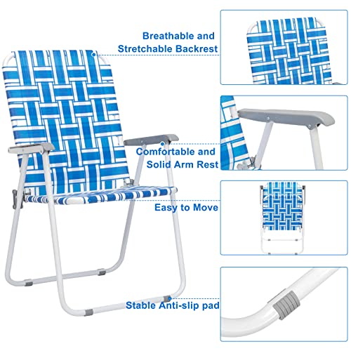 Set of 2 Yellow Webbed Folding Lawn Chair T3764