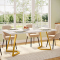 White Faux Marble Dining Table G5276