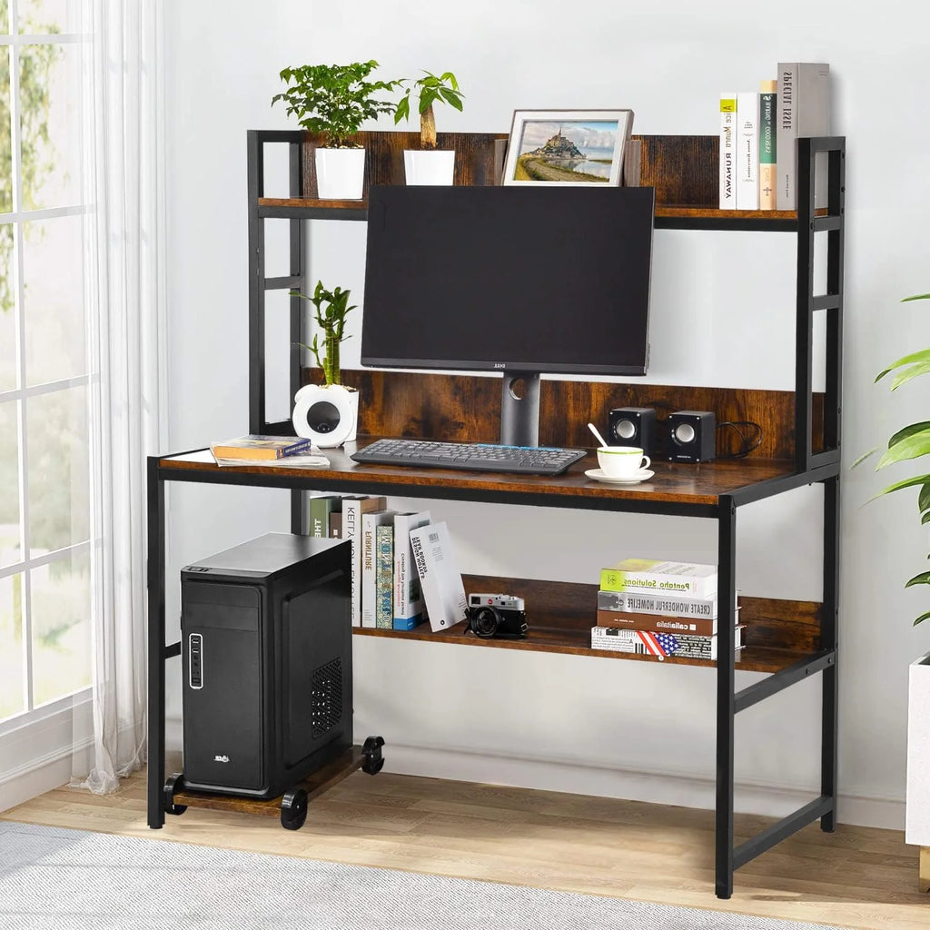 48" Computer Desk with Bookshelf & CPU Stand S606919