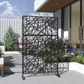 Black Metal Privacy Screen Panel with Stand Z23618