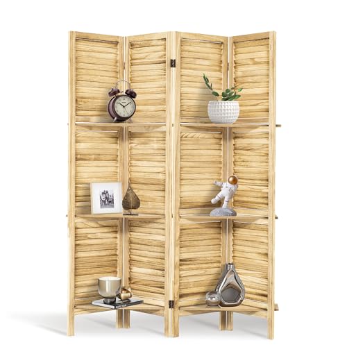 White 6 Panel Wood Pegboard Room Divider H513