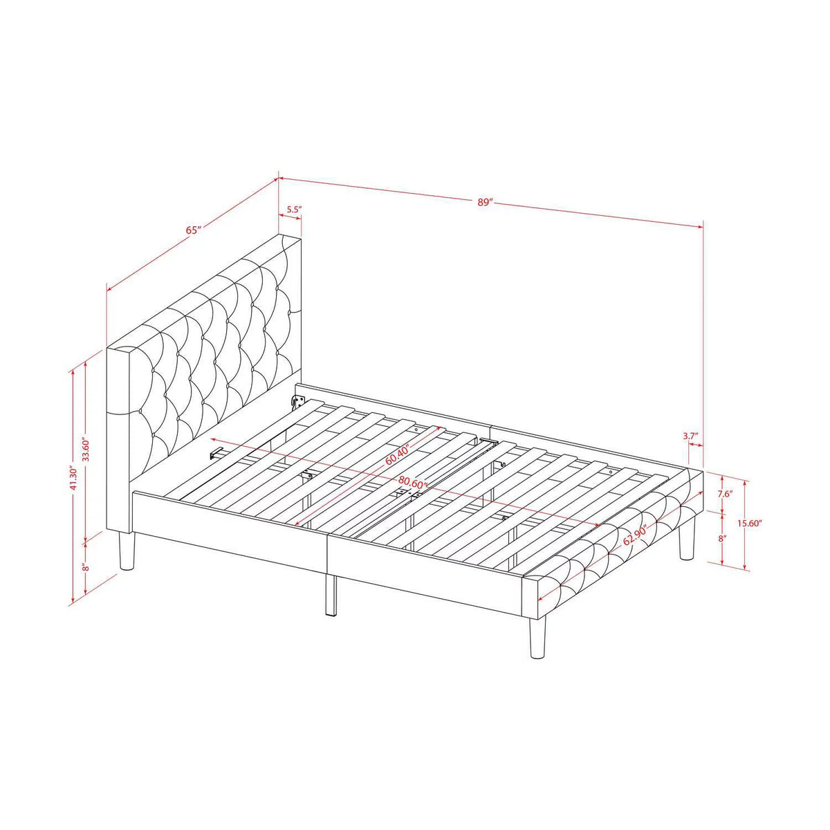 3-Piece Wood Queen Bedroom Set Q216