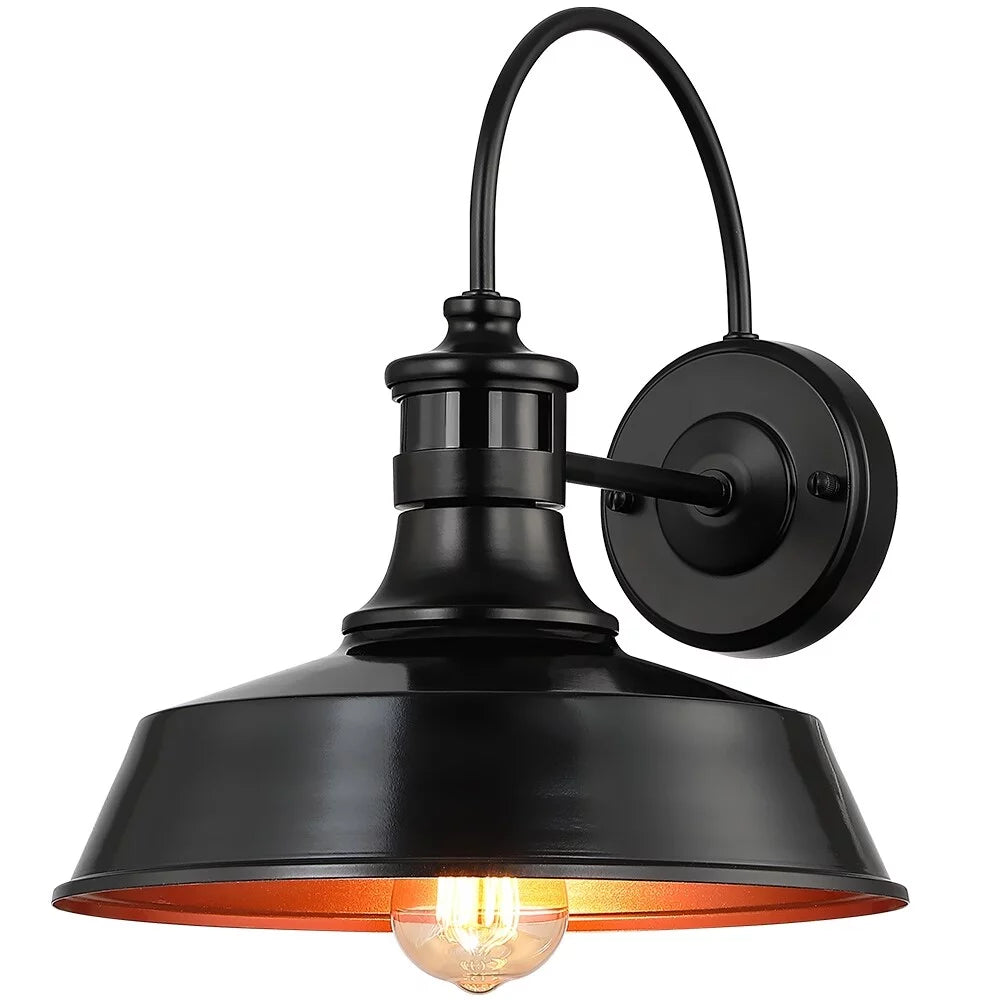 Black Motion Sensor Outdoor Wall Sconce S551270