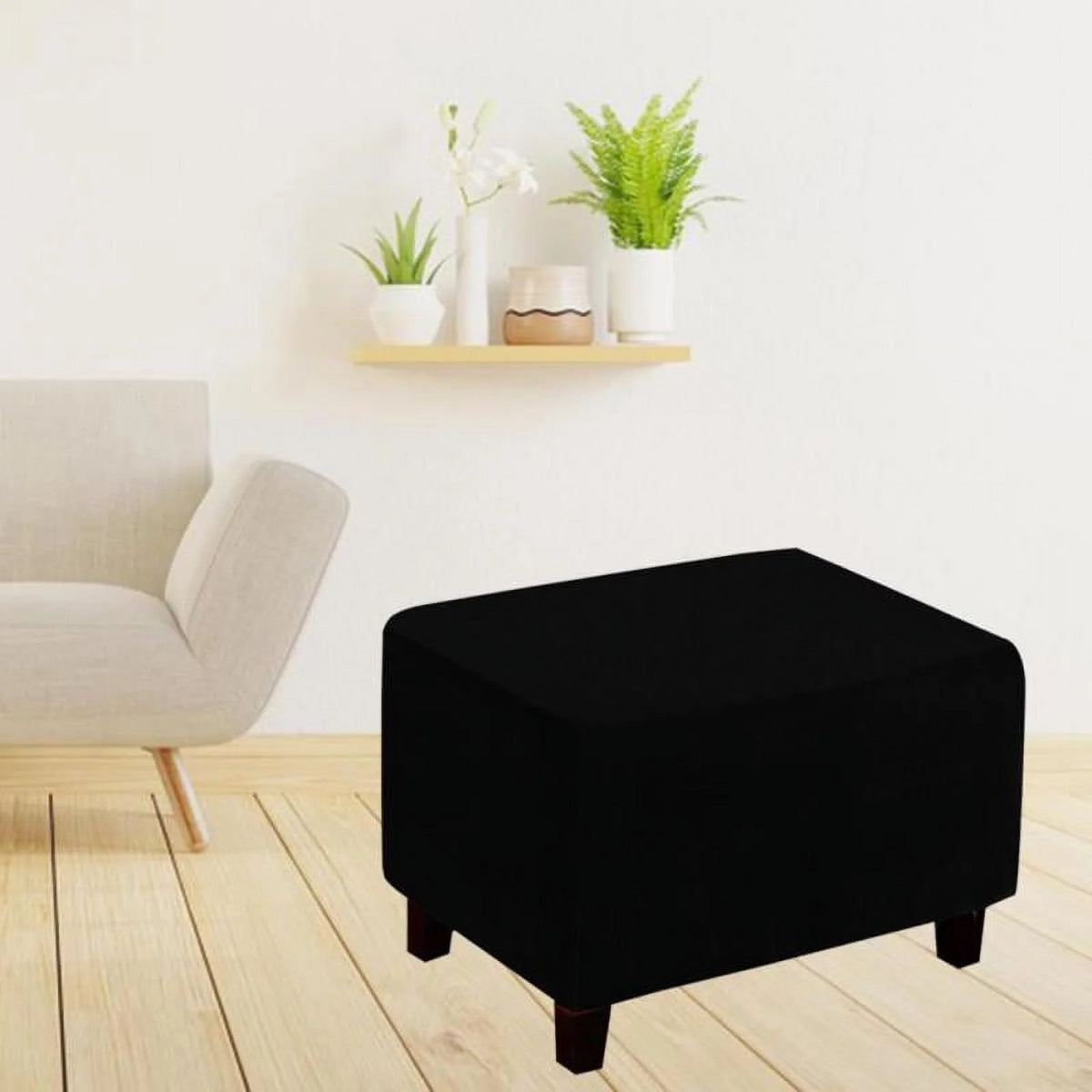 Black Rectangular Footrest V895