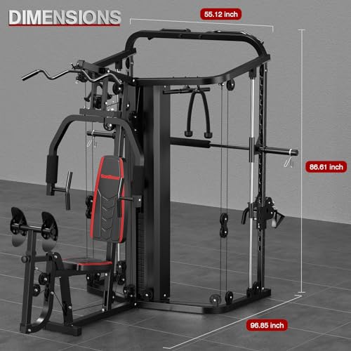 Home Gym System Workout Station with 138LB Weight Stack S81798