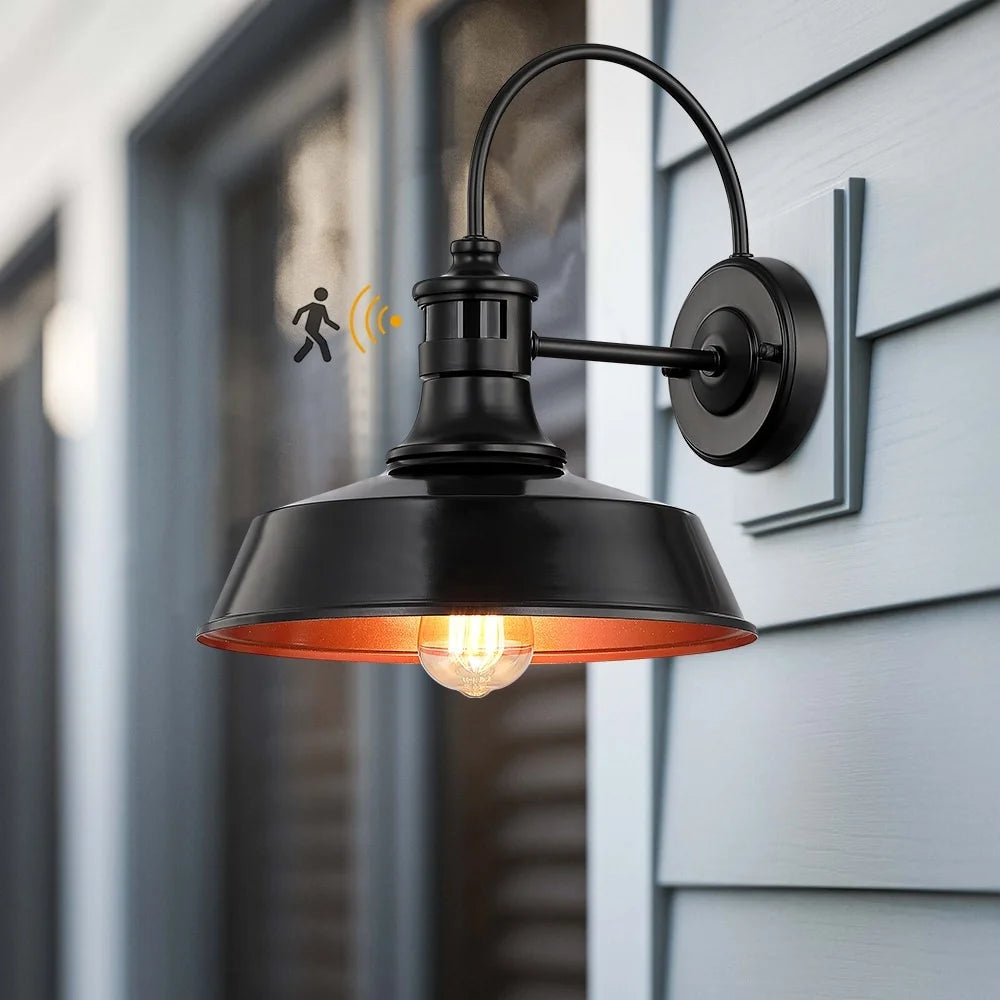 Black Motion Sensor Outdoor Wall Sconce S551270