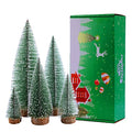 Mini Christmas Trees with Snow and Wooden Base N381