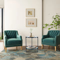 Round Coffee End Table with Temper Glass Top and Metal Leg R3887