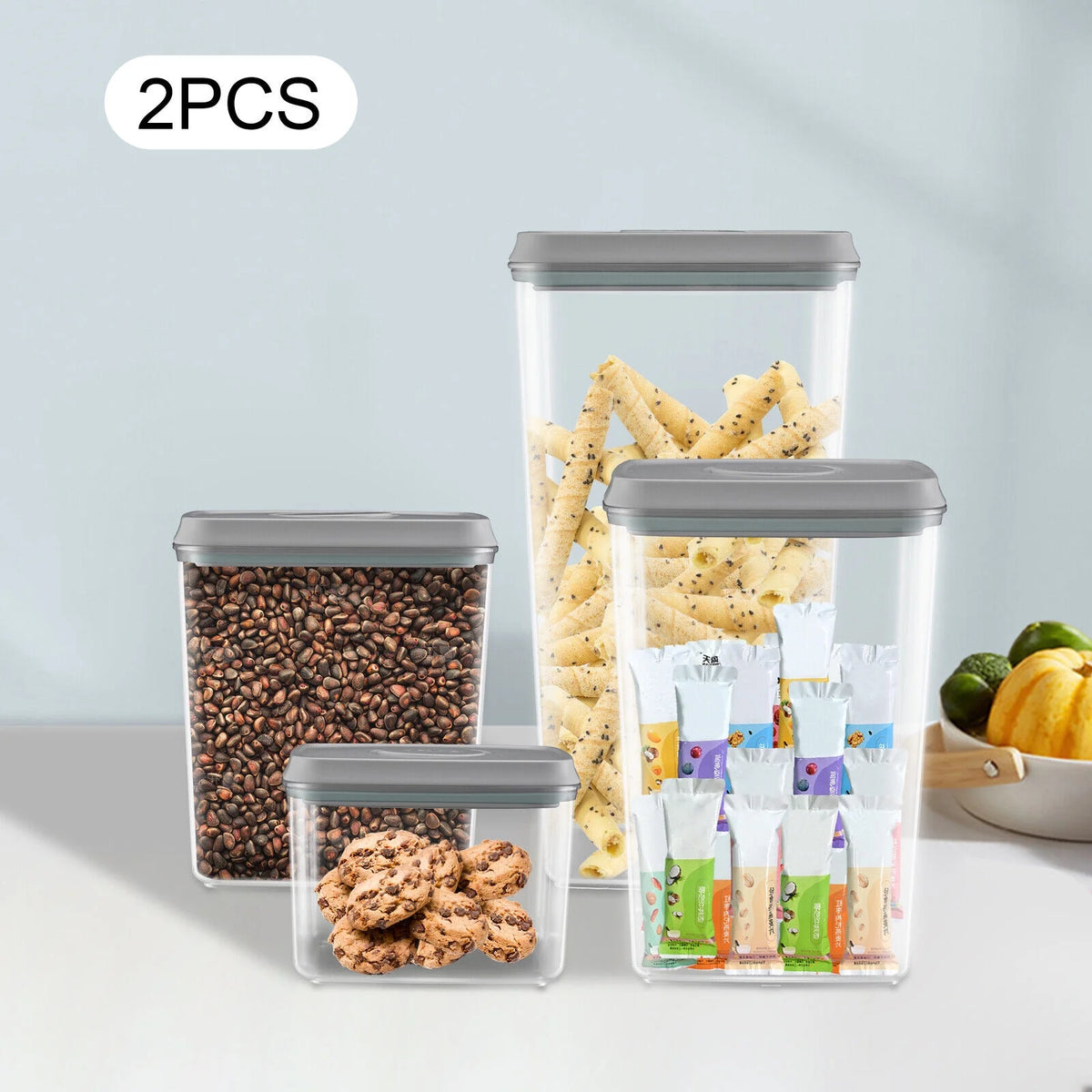 8 Piece Airtight Stackable Plastic Food Storage Containers W552