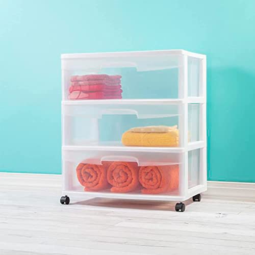Plastic Storage Drawer Cart with 3 Clear Drawers M185