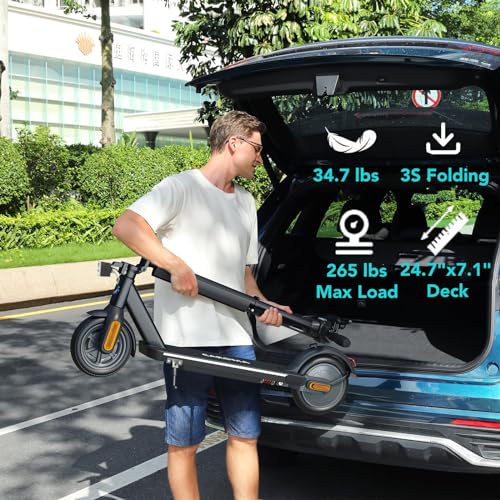 Electric Scooter with Folding, Solid Tires, Dual Braking, Cruise Control N993