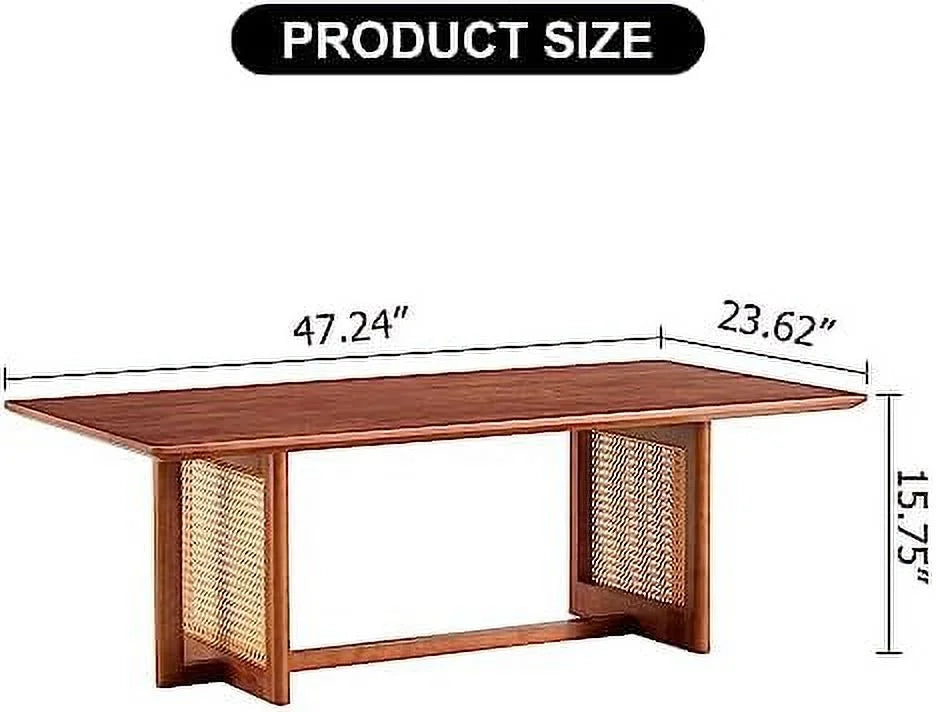 Rectangle Rustic Wood Coffee Table with Metal Legs P669227