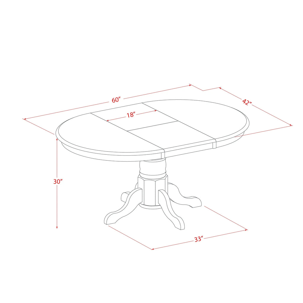 5 Pc Dining Set with Oval Table and 4 Chairs N8194