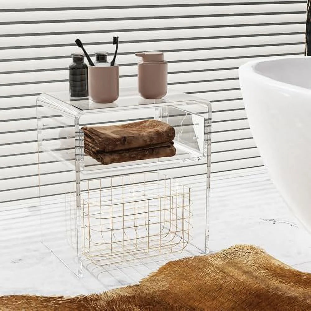 Acrylic Side Table 16" L x 12" W x 18" H Clear Small End Table U934354