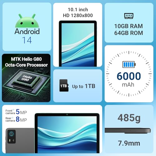 10.1" Android Tablet with Octa-core Processor 10GB RAM 64 GB ROM L28811
